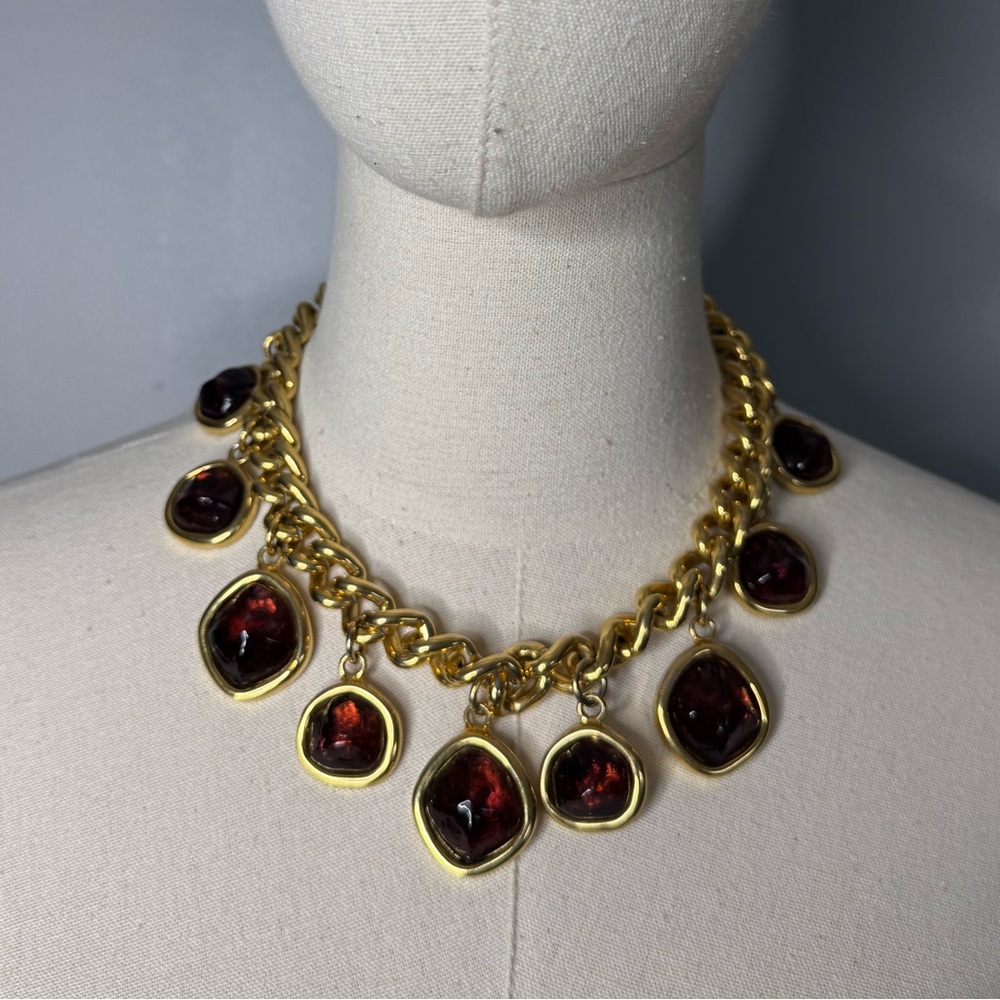 Vintage Poured Glass Necklace